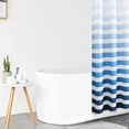 thumbnail image 2 of Striped Geometric Pattern Bathroom Curtains, Ombre Shower Curtain, Waterproof Shower Curtain Liner with 12 Hooks, Machine Washable (36" W x 72" L, White Blue), 2 of 6