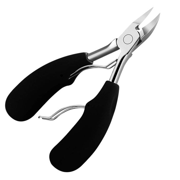 Anti-Slip Original Soft Grip Toenail Clippers, Surgical Grade Heavy Duty Stainless Steel Nail Nippers, Precision Toenail Clipper Tool for Thick or Ingrown Toenails Black