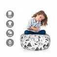 thumbnail image 2 of Mushroom Storage Toy Bag Chair, Various Types of Fungus Extraordinary Creative Design on Plain Backdrop, Stuffed Animal Organizer Washable Bag, Small Size, Charcoal Grey White, by Ambesonne, 2 of 3