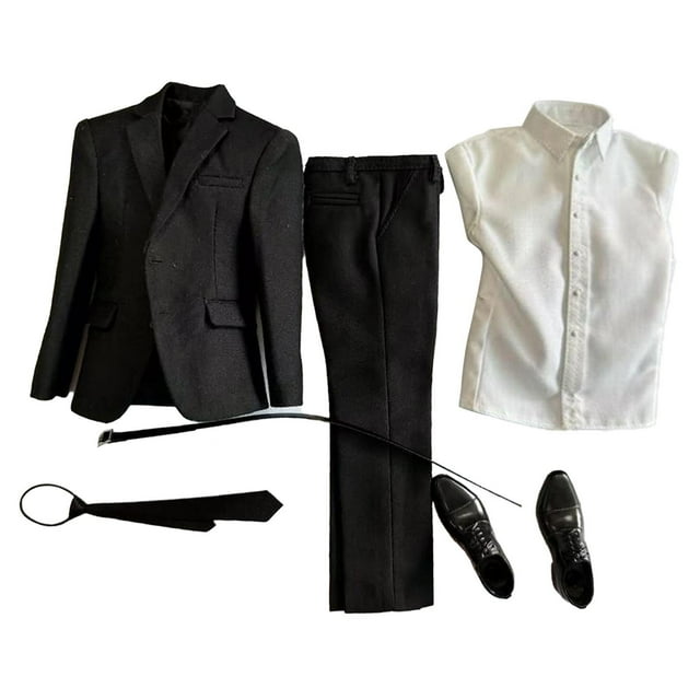 Conjunto de traje de figuras de acción masculinas a escala 1/6 Conjunto de traje de figuras de acción Escenas de disfraces Foto Camisa blanca