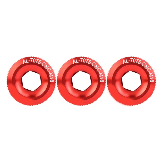 3Pcs 18mm Aluminum Alloy Bike Shaft Screw Nut 3 Colors for Bike Chainwheel