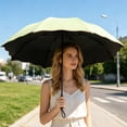 thumbnail image 2 of 8-Rib Manual Open Umbrella, UV Protection Black Coated Parasol, Water-Activated Flower Folding Umbrella for Women, Travel & Outdoor, Windproof Compact Design​, Green, 2 of 8
