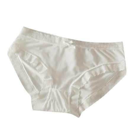 Yuzhih Panties for Women Seamless Thin Lace Trim Underwear Soft Comfy Cute Panty Stretchy Full Coverage Underpants