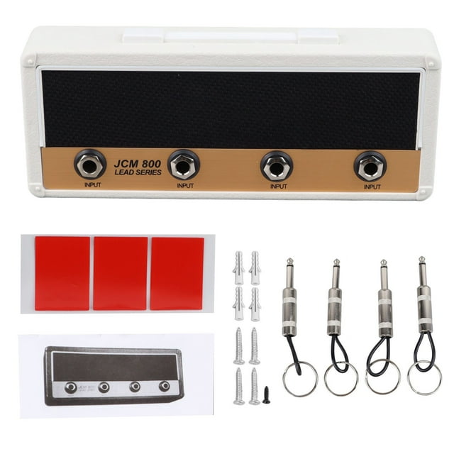 Porta llaves de guitarra 4 llaveros con enchufe de guitarra Caja de almacenamiento de llaves estética multifuncional para el estudio en casa Oficina
