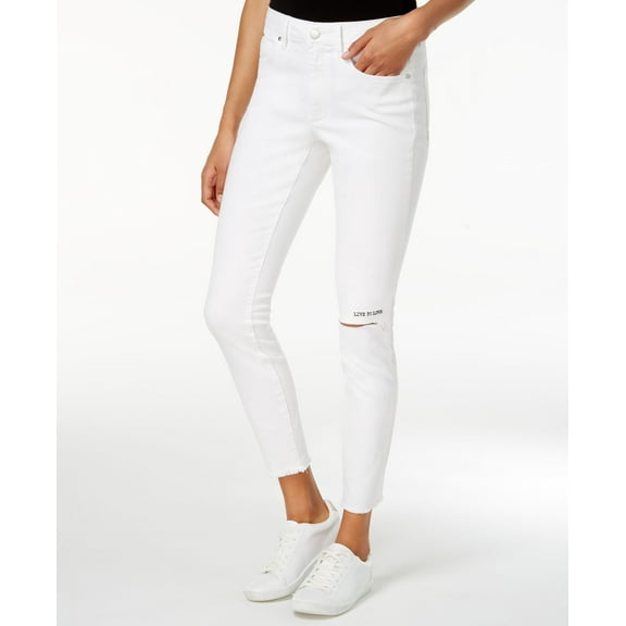 Rachel Rachel Roy Live To Love Ripped Skinny Jeans White Wash White 27