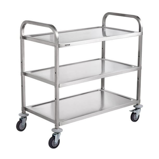 Carrito utilitario de cocina VEVOR, 3 niveles, laminado con alambre, 450 kg
