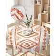 thumbnail image 2 of Round Tablecloth 60 Inch Orange Boho Table Cloth Oil Spill Proof Waterproof Tablecloth Protector Bohemian Style Round Table Cover for Dinner Party Picnic Kitchen Decor Indoor Outdoor, 2 of 6