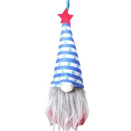 

LIWEN Gnome Doll Five-pointed Star Pattern Festival Decor Non-woven Fabric Faceless Gnomes Old Man Doll Pendant for American National Day