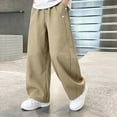 thumbnail image 5 of Bixock Fall Cotton Sweatpants for Boys High Waist Straight Leg with Side Pockets Kids Solid Color Loose Casual Wide Leg Trousers Comfortable Workout Activewear Boys Clothings Size 5-6Years, 5 of 6