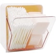 thumbnail image 1 of Cajas blancas para bolas de algodón, hisopos, discos e hilo dental. Dispensador con 2 compartimentos para encimera de baño., 1 of 5