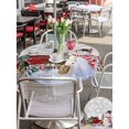 thumbnail image 4 of Outdoor Tablecloth with Umbrella Hole and Zipper, Grey Snowman Christmas Round Table Cloth 54 Inch Waterproof Tablecloth, Snowflake Red Truck Xmas Tree Gifts Picnic Table Cover for Patio Camping, 4 of 7