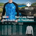 thumbnail image 4 of Aqua Design Rash Guard Men Long Sleeve Thumb Hole UPF 50+ Rashguard Swim Shirts: Royal Ripple/Black size X-Small, 4 of 6