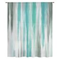 thumbnail image 2 of Turquoise Gray Sheer Curtains 96 Inch Length, Light Filtering Voile Curtain Panel, Farmhouse Abstract Gradient Aesthetic Rod Pocket Drapes Window Treatments for Living Room Bedroom 52"x96", 2 of 9