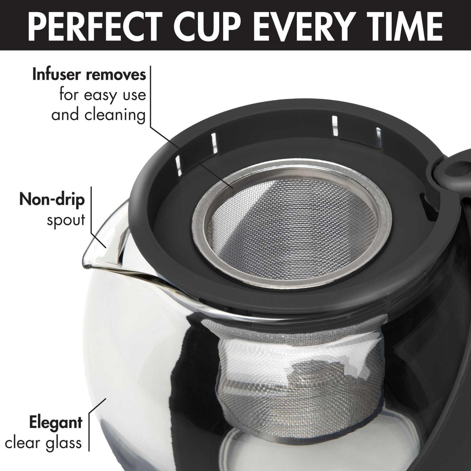 Today by Primula 40 oz. Half Moon Teapot