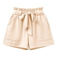thumbnail image 4 of ATOGUTA Girls Flowy Shorts Size 5T-14 Kids Loose Elastic Waist Short Pants Teen Summer Casual Jorts Beige, 4 of 5
