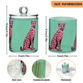 thumbnail image 5 of Yayeee 4 Pack Qtip Holder Bathroom Cotton Swab Canister with Lid Clear Dispenser Set, Pink Cheetah, 5 of 6