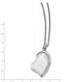 thumbnail image 3 of Collier Cœur Il de Chat Blanc Poli en Acier Inoxydable 20 Po, 3 of 3