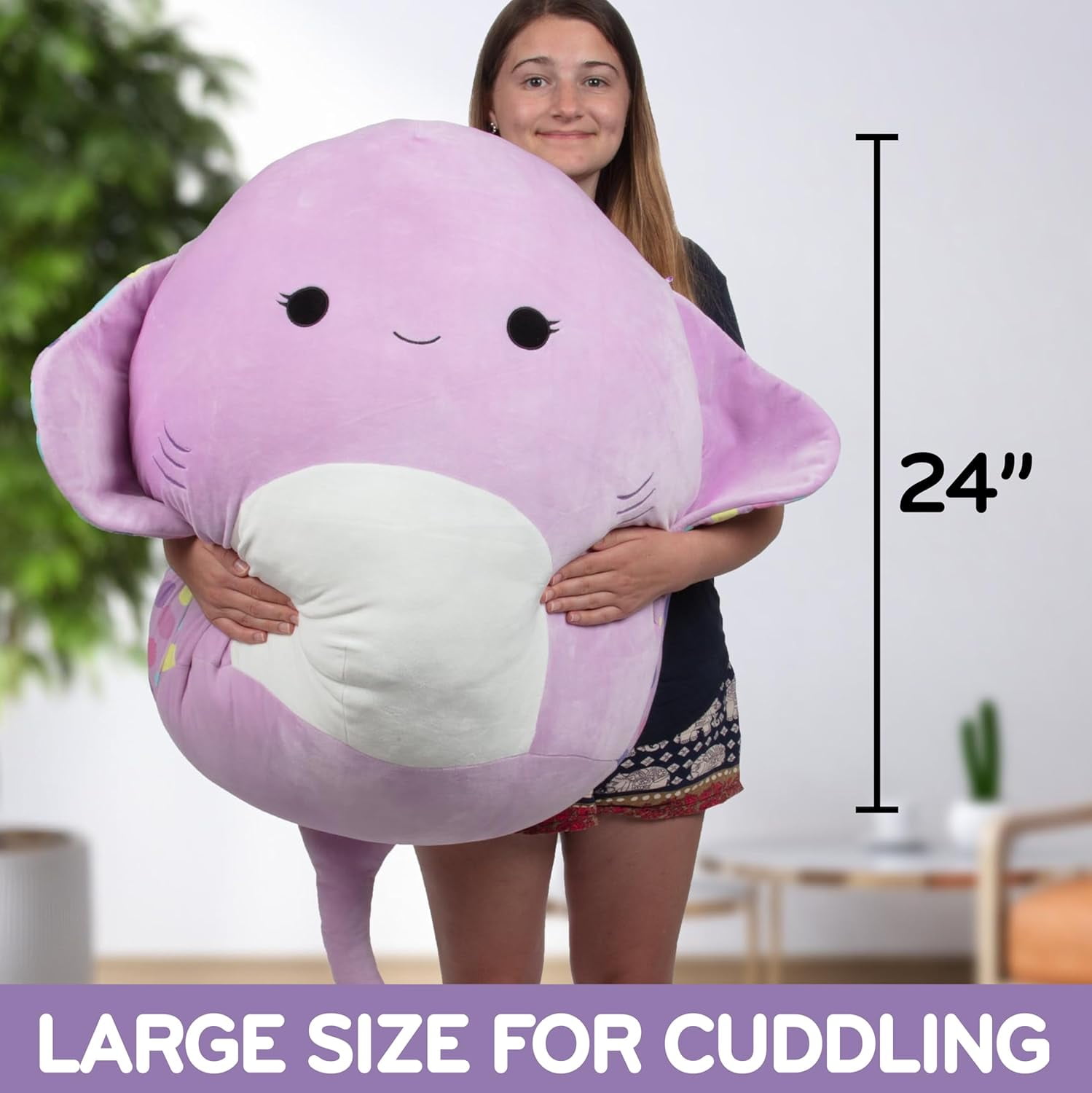 Squishmallows Original 24-Inch Jumbo Stingray - Official Jazwares Plush - Collectible Soft & Squishy Stingray Stuffed Animal Toy - Add to Your Squad - Gift for Kids, Girls & Boys