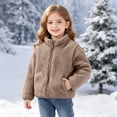 thumbnail image 2 of Infant Baby Boys Girls Fleece Jacket 3-18 Months, Double-Sided Sherpa Zip up Warm Coat with Pockets, Solid Color Thick Soft Winter Outwear for Baby Gray 9 Months, 2 of 9