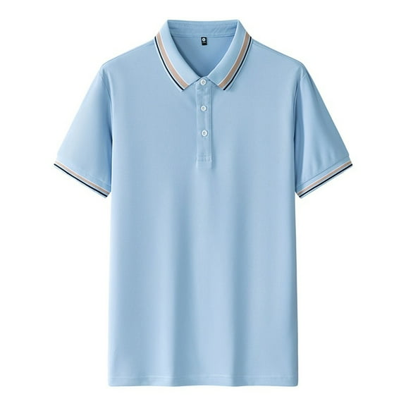CYiJun George Polo Shirts for Men Cotton Pique,Men's Classic Fit Short Sleeve Dual Tipped Collar Polo Shirt