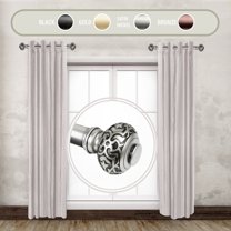 Acer 1" dia. Side Curtain Rod 12-20 inch long (Set of 2) - Satin Nickel