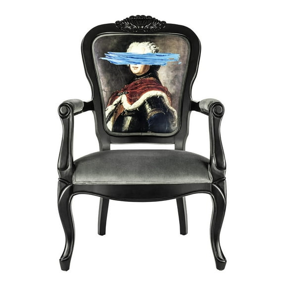 Blue Mark Portrait - Printed Armchair