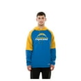 thumbnail image 4 of Men's New Era  Powder Blue Los Angeles Chargers Combine Authentic Color Block Raglan Pullover Hoodie, 4 of 5
