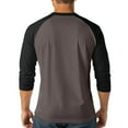 thumbnail image 4 of Fabrcox Men 3/4 Sleeve Shirt Raglan Henley Shirts for Men Workout Running Athletic Big and Tall Spring Color Block Men Tops, 4 of 7