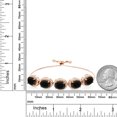 thumbnail image 2 of Gem Stone King 18K Rose Gold Plated Silver Black Onyx Tennis Bracelet for Women (11.05 Cttw, Oval 9X7MM, Gemstone December Birthstone, Fully Adjustable up to 9 inch), 2 of 3