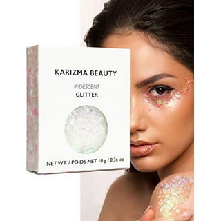 KARIZMA Holographic Silver Body Glitter. 10g Glitter for Chunky Face ,  Hair, Eye and Body for Women. Rave Glitter, Festival Accessories, Cosmetic