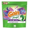 Gain Flings Laundry Detergent Soap Pacs, 16 Ct, Moonlight Breeze