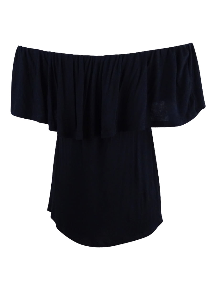 Ultra Flirt Womens Three Way Convertible Kimono Top Blouse, Black, Medium