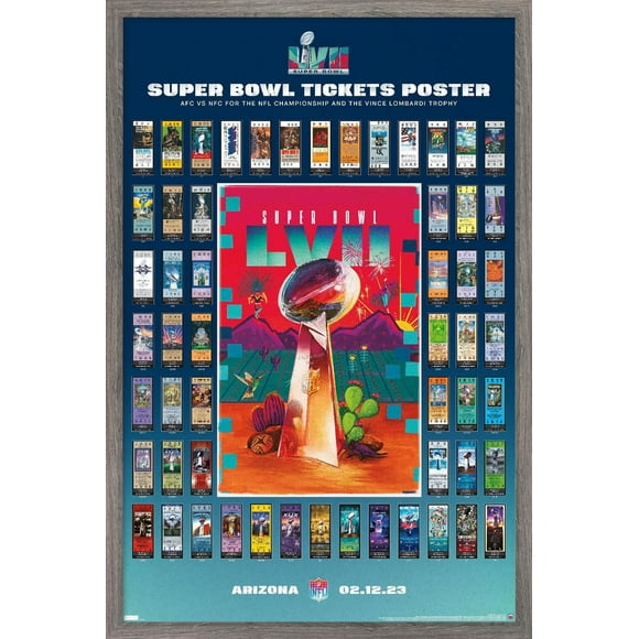 NFL League - Super Bowl LVII Ticket Collage Wall Poster, 22.375" x 34"