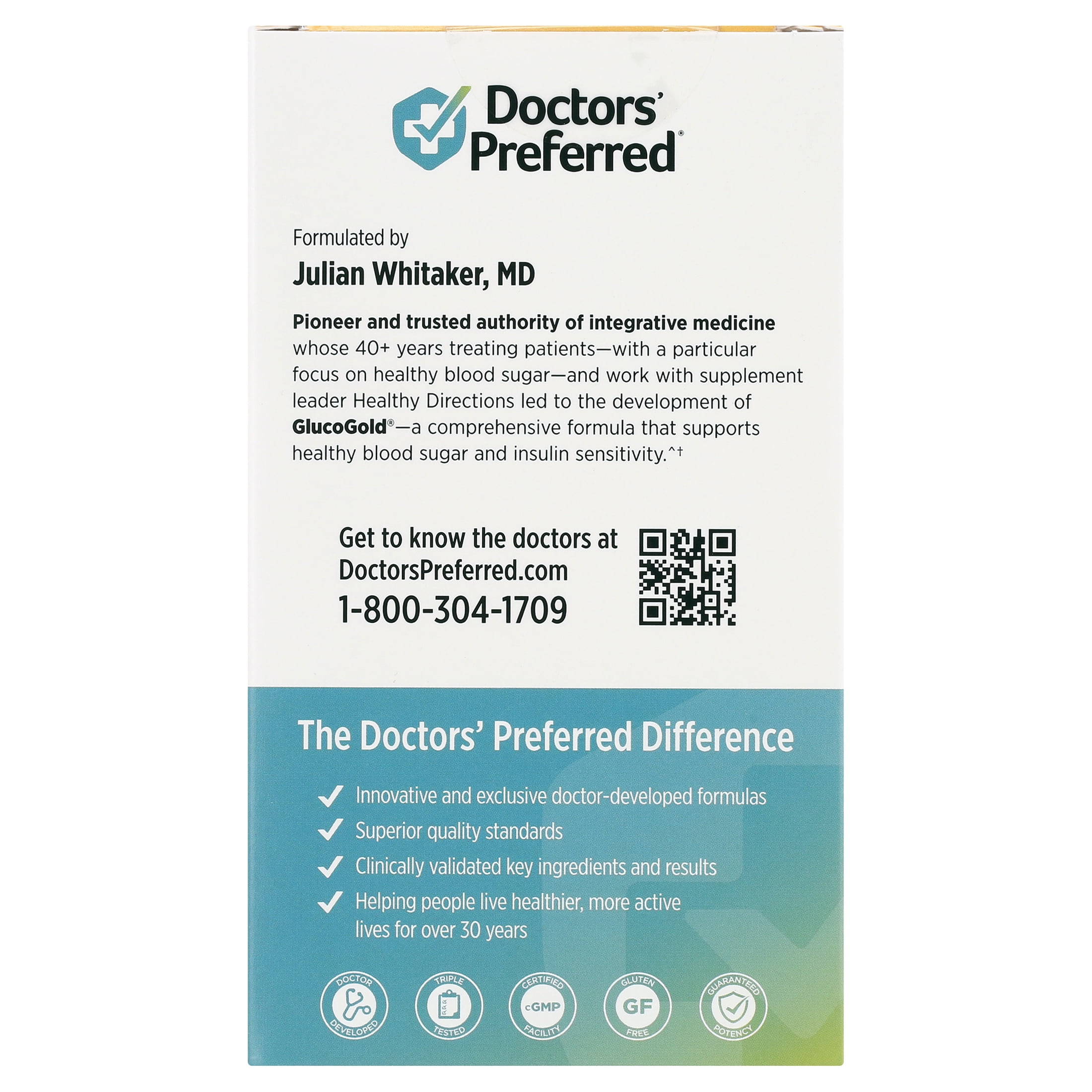Doctors’ Preferred GlucoGold with Berberine - Supports Healthy Blood Sugar Levels - 500 MG (90 Tablets)