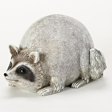 6" Ivory White and Brown Raccoon Figurine Outdoor Garden Statue
