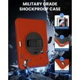thumbnail image 6 of Lmcpa Case for iPad (A16) 11th Generation 11 inch 2025, iPad 10th Generation 10.9 inch 2022 with Pencil Holder, Shockproof Cover with Screen Protector/360° Rotate Hand Strap/Stand, Red, 6 of 7