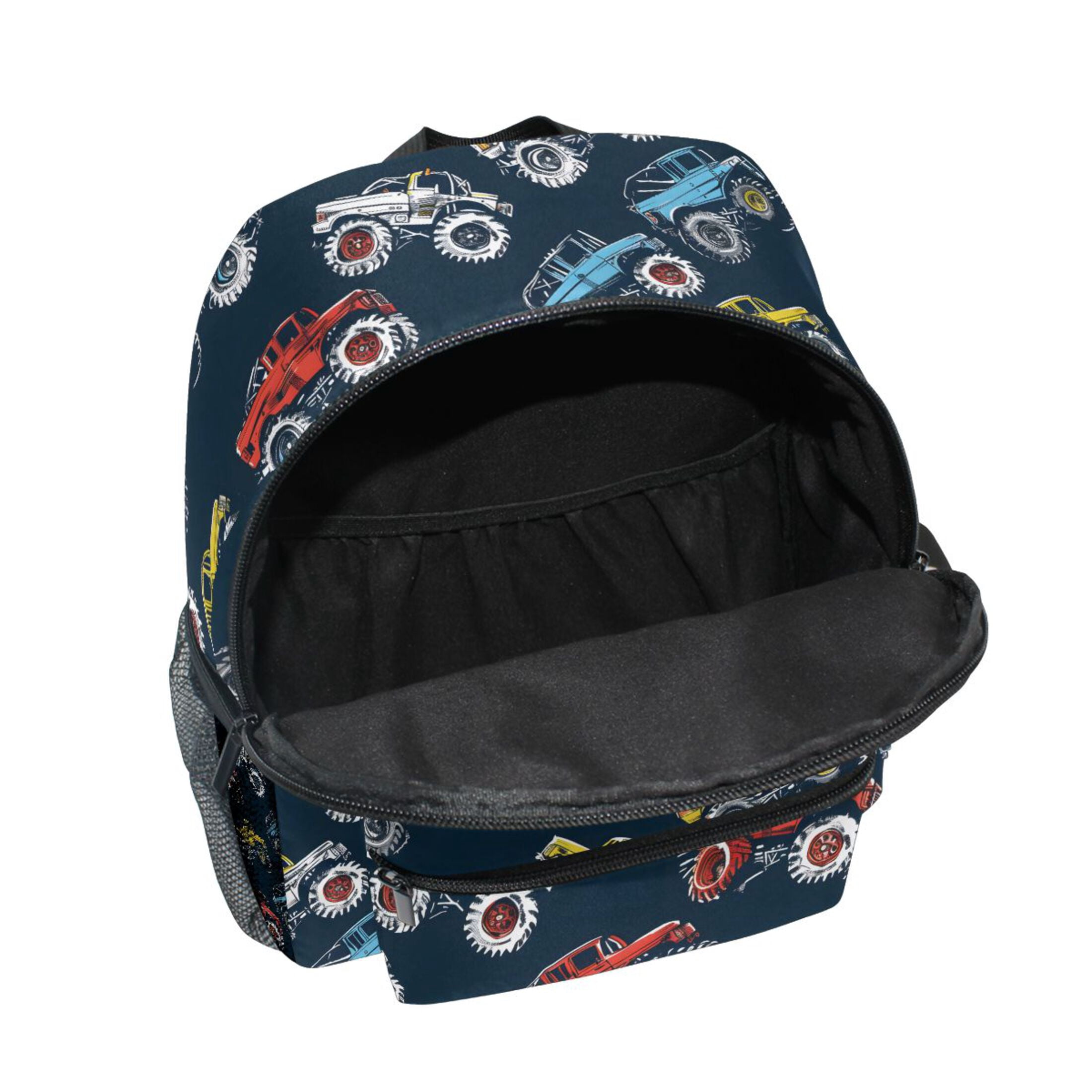 ALAZA Cartoon Monster Trucks Comic School Backpack Small Bookbag Mini Bags