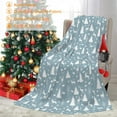 thumbnail image 5 of Winter Blue Throw Blanket Blue Woods Forest Animal Deer Christmas Tree Blanket Cozy Soft Lightweight Flannel Plush Blankets for Bed Couch Living Room Sofa Chair,40x50 Inch, 5 of 6