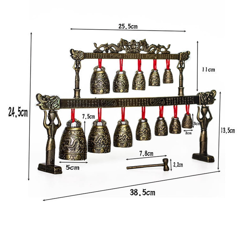 OUNONA Bronze Round Percussion Instrument for Adults, Vintage Style Chime Musical Instrument, 1 Piece for Relaxation and Music