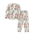 thumbnail image 2 of Uemuo Lilies Flowers Pattern Womens Pajama Sets,PJ Set for Women,Pajamas for Women Logo,Long Sleeve Pajama Set for Women,Soft Long Sleeve Top With Pants-Small, 2 of 9