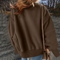 thumbnail image 5 of Women's Oversized Fleece Lined Sweatshirt, Loose Crewneck Lantern Long Sleeve Pullover Drop Shoulder Tunic Tops, 5 of 9