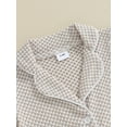 thumbnail image 2 of Musuos Baby Boys Girls Jumpsuits 3 6 9 12 18M Short Sleeve Lapel Collar Button Down Textured Rompers Newborn Pajamas, 2 of 9