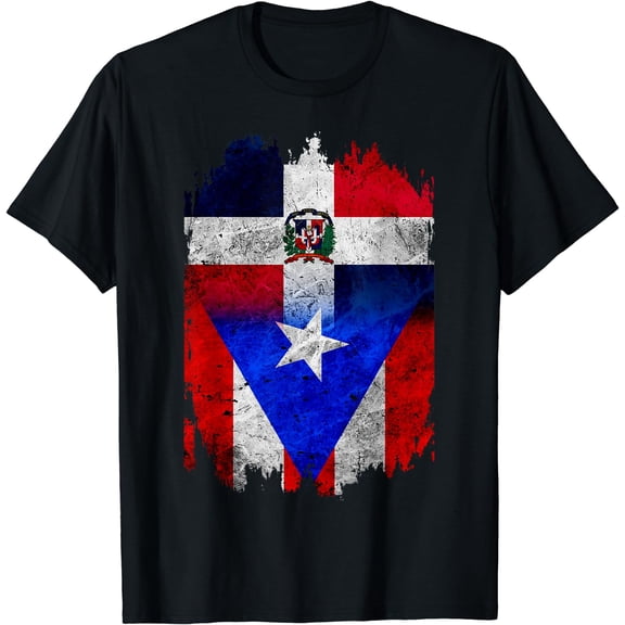 DominiRican Dominican and Puerto Rican Flag Dominican Flag T-Shirt Black Small