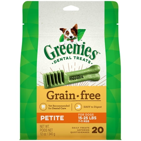 GREENIES Grain Free Petite Natural Dental Dog Treats, 12 oz.