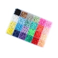 thumbnail image 1 of 4800 Pcs 24 Couleurs Perles en Argile Perles Disques Intercalaires pour Recherche de Bijoux DIY, 1 of 8