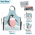 thumbnail image 3 of Cartoon Penguins with Swimming Suit Apron Set with Oven Mitts Pot Holders Set of 5 Kitchen Stuff Accessories, 3 of 6