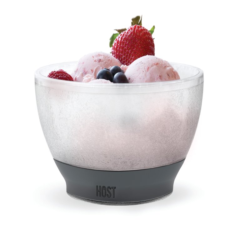 Host Ice Cream FREEZE Bowl - Double Walled Insulated Dessert Bowl, Grey