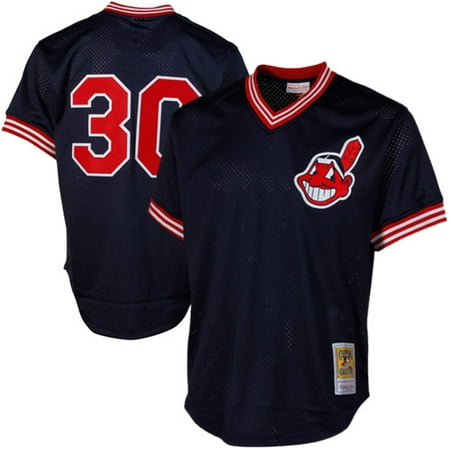 Joe Johnson Jersey - Joe Carter Cleveland Indians Mitchell & Ness 1986 Authentic Cooperstown Collection Mesh Batting Practice Jersey - Navy