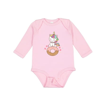 

Inktastic Unicorn Doughnut Boys or Girls Long Sleeve Baby Bodysuit