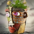 thumbnail image 4 of Handmade Brutalist Abstract Beauty Face Flower Pot Large Indoor Flower Pot Green Plant Pot Container, 4 of 5